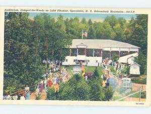 Unused Linen CAMP SCENE Adirondacks - Speculator New York NY c3662