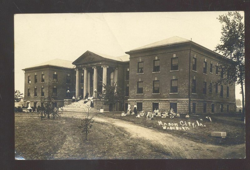 RPPC MASON CITY IOWA WASHBURN COLLEGE KRUXO VINTAGE REAL PHOTO POSTCARD