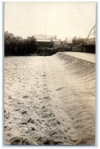 Greene Iowa IA RPPC Photo Postcard Water Scene at The Dam 1914 Antique Posted