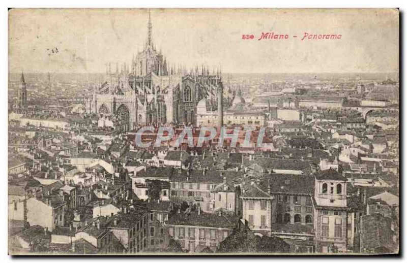Old Postcard Panorama Milano