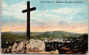 California CA, 1922 Serra Wooden Cross, Rubidoux, Riverside, Vintage Postcard