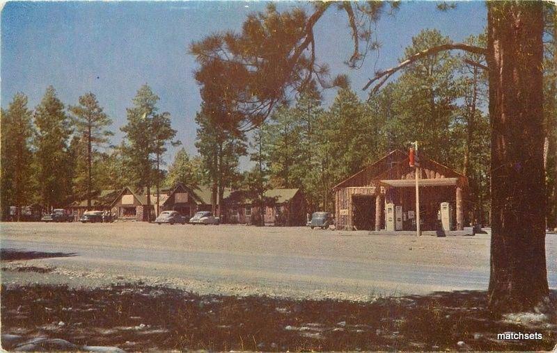 1950s Gas Station Jacob Lake Inn Arizona Intermountain Roberts postcard 3328