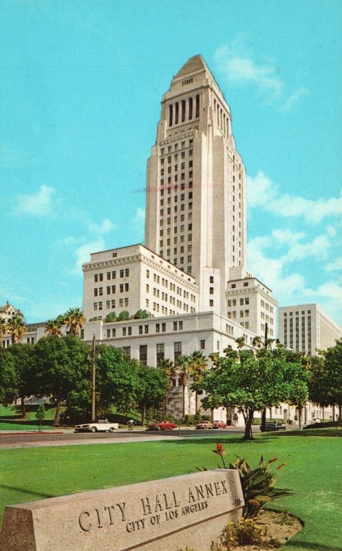 Vintage Postcard City Hall Tallest Building Civic Center Los Angeles California