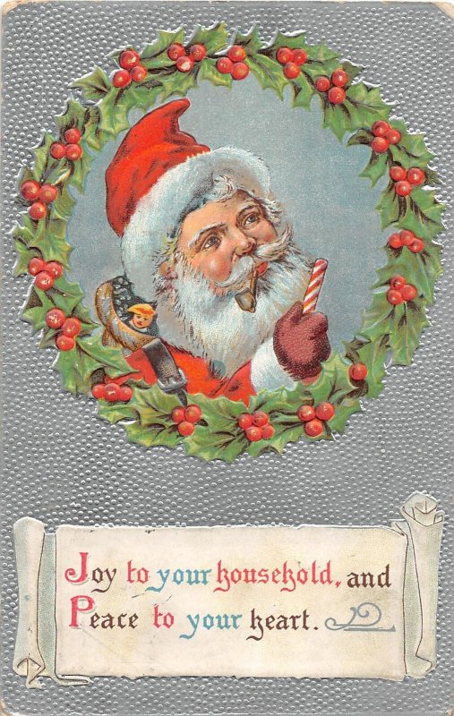 J24/ Santa Claus Christmas Postcard c1910 Candy Toys 142