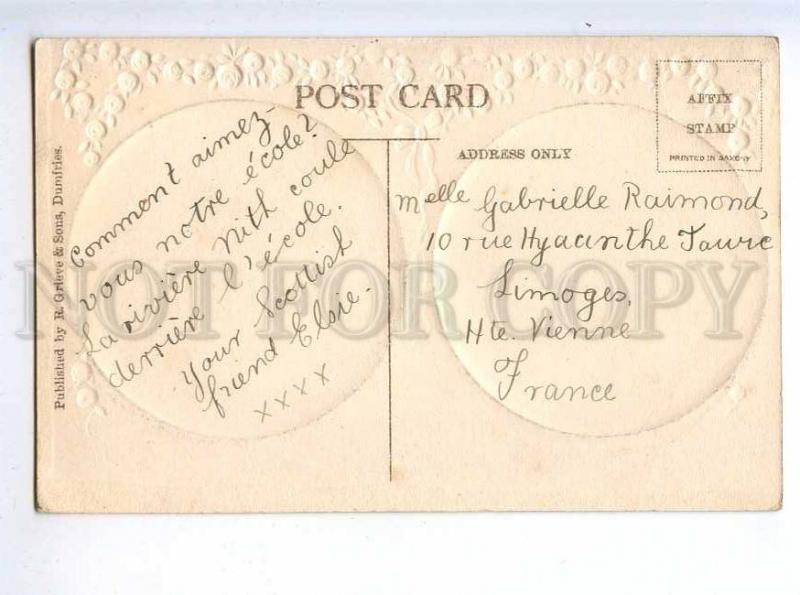 213975 UK Scotland DUMFRIES Vintage embossed postcard
