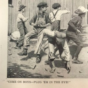 circa 1907 Boys Playing Barnyard Baseball Outing Magazine Book Print 2v1-104