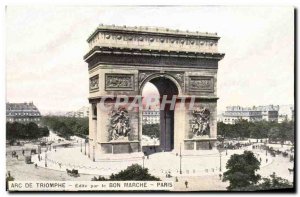 Old Postcard Paris Arc De Triomphe Bon Marche