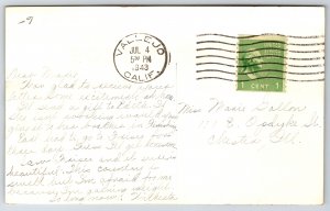 Vallejo California Real Photo Postcard~Catholic Church Exterior~PM 1943~RPPC