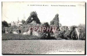 Old Postcard Champtoceaux (M and L) Ruins near Prioress of the Chateau Collec...