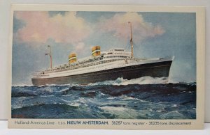 Nieuw Amsterdam, Artist Frank Mason Holland America Line Ship Postcard D15