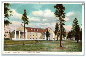 c1920 Lake Hotel Exterior Building Yellowstone Park Wyoming WY Vintage Postcard