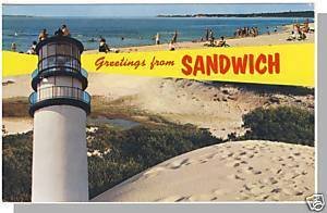 Greetings From Sandwich, Massachusetts/MA/Mass, Lighthouse/Light & Beach