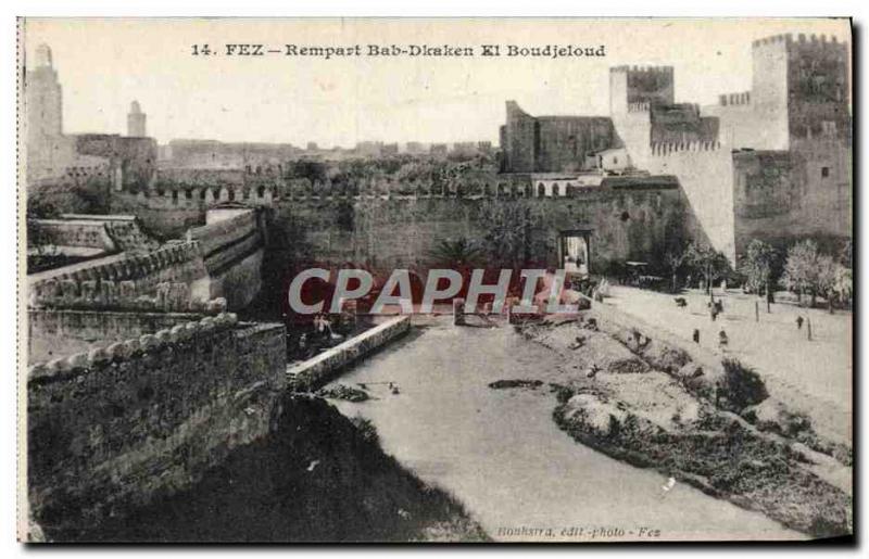 VINTAGE POSTCARD Fez Rampart Bab Dkaken El Boudjeloud