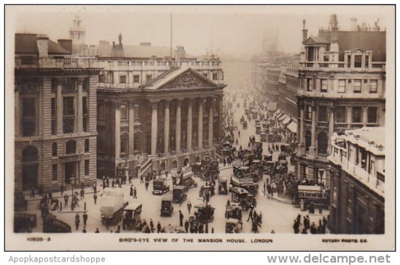 England London Birds Eye View Of The Mansion House Real Photo