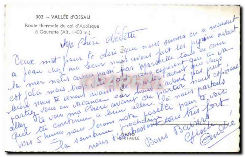 Old Postcard Vallee d & # 39ossau spa Route Col d & # 39Aubisque has Gourette