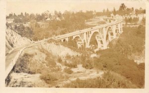 RPPC ROUTE 66 Colorado Street Bridge PASADENA, CA c1910s Antique Photo Postcard