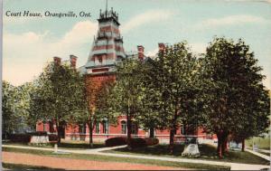 Court House Orangeville Ontario ON Postcard D70