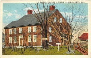 Marietta Ohio 1930s Postcard Old Block House