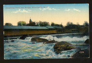 Manchester, New Hampshire/NH Postcard, Amoskeag Falls & Bridge