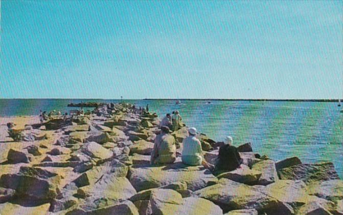 Rhode Island Galilee Visitors Enjoying The Breakwater