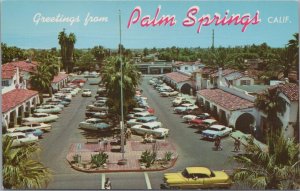 Postcard The Plaza Palm Springs California Vintage Cars