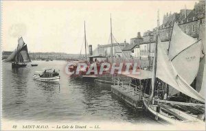 Postcard Old Saint Malo La Cale Dinard Yacht