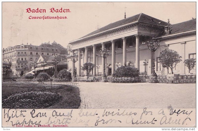 Baden-Baden , Germany , PU-1902 ; Converfationshaus