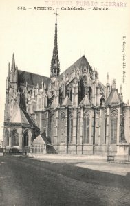 Vintage Postcard 1910's Cathedrale Abside Amiens Largest Gothic Church in France