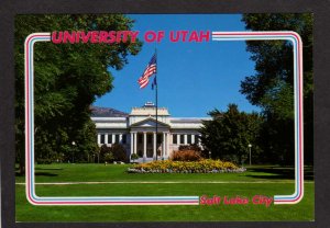 UT University of Utah Salt Lake City Park Bldg Flag Postcard