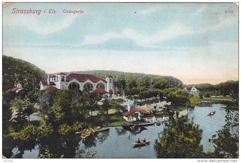 Partial Scene, Boats, Orangerie, STRASSBURG (Bas Rhin), Germany, 1900-1910s