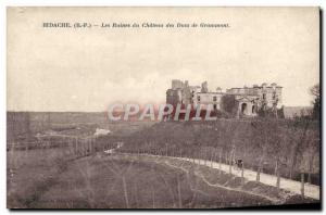 Old Postcard Bidache Ruins of Chateau des Ducs de Grammont