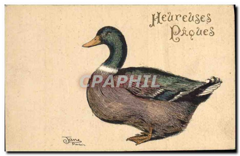 Postcard Old Duck Birds Easter