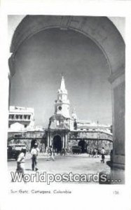 Real Photo Sun Gate Cartagena Columbia Postal Used Unknown, Missing Stamp 