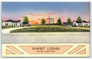 SHIVELY, KY Kentucky~ Roadside SUNSET LODGE c1950s Jefferson County Postcard
