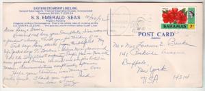 P447 JLs vintage 1972 bahamas stamped ship ss emerald seas super liner