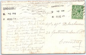 c1910s Sutton Coldfield, England Postcard Nut Hurst Park Path Rustic Gate A376