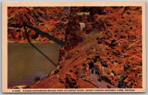 tg Arizona AZ Kaibab Suspension Bridge Grand Canyon National Park Postcard