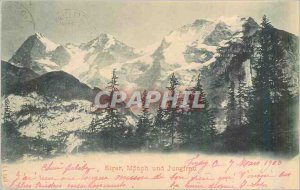 Old Postcard Eiger Monch und Jungfrau
