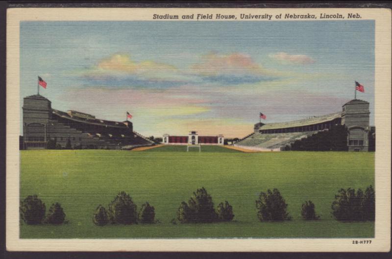 Stadium,Field House,University NE,Lincoln Postcard