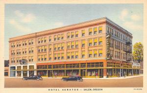 Salem Oregon 1940s Postcard Hotel Senator