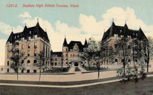 TACOMA, Washington WA    STADIUM HIGH SCHOOL~Front View   c1910's Postcard