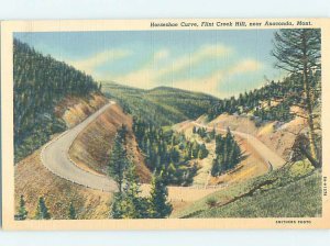 Linen HORSESHOE CURVE Anaconda - Near Butte Montana MT AD4206