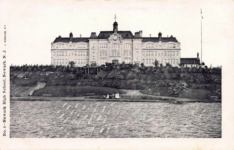 Newark High School, Newark, N.J., Very Early Postcard, Unused