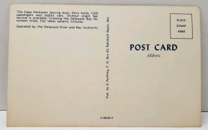 Cape Henlopen Ferry, 1950's-1960's Leaving Dock Postcard B26