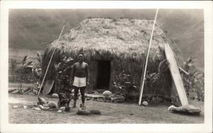 Oahu Hawaii HI David Kapoa Kow-po Native Indigenous Real Photo RPPC PC