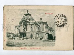 415867 HUNGARY BUDAPEST theatre 1900 year RPPC to England