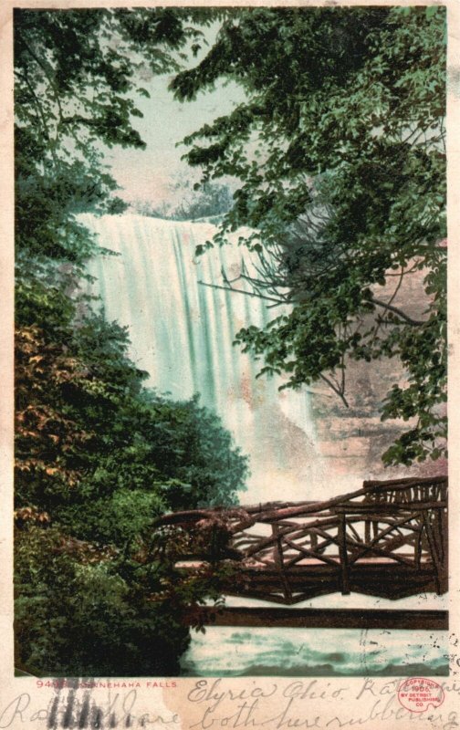 Vintage Postcard 1906 Minnehaha Falls Waterfall Nelson Ledges State