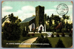 Postcard Peterborough Ontario c1909 St. John’s Church of England Nerlich & Co.