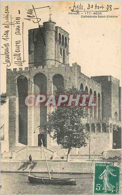 Old Postcard Agde Chatedrale Saint Etienne