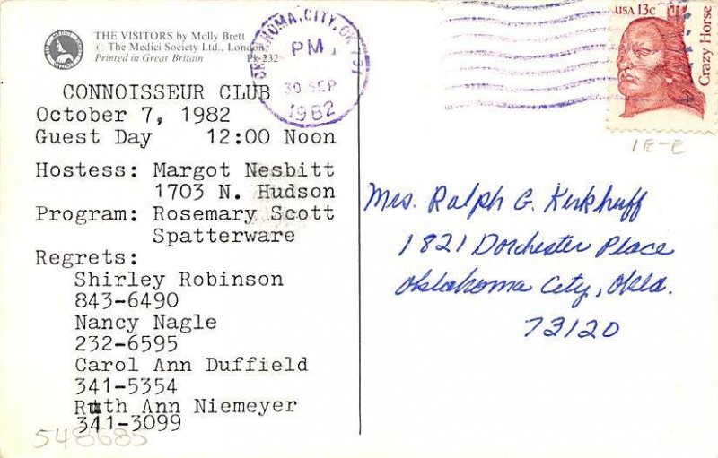 Artist Molly Brett Dressed Squirell , Cat , Rabbit and Turtle Postcard